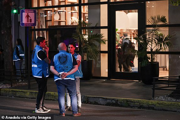 BUEONES AIRES, ARGENTINA - OCTOBER 16: Police take security measures after British musician Liam James Payne, composer, guitarist, and former member of One Direction, passed away on Wednesday, October 16, after falling from the third floor of a hotel in the Palermo neighborhood of Buenos Aires, Argentina on October 16. 2024. According to police sources, the tragic incident took place in the afternoon at the Casa Sur Hotel. Officers from Police Station 14B responded to a 911 call at Costa Rica 6032, following reports of 'an aggressive man possibly under the influence of drugs or alcohol.' Upon their arrival, paramedics from SAME (Emergency Medical Services) confirmed his death. (Photo by Luciano Gonzalez/Anadolu via Getty Images)