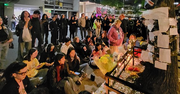 Handout image courtesy of Daniela Flores of fans holding a vigil for Liam Payne  on Wednesday evening outside the Casa Sur Hotel in the Palermo neighbourhood of Buenos Aires, Argentina, where the former One Direction star died at the age of 31 falling from a hotel balcony. Issue date: Thursday October 17, 2024. PA Photo. See PA story DEATH Payne. Photo credit should read: Daniela Flores/PA Wire NOTE TO EDITORS: This handout photo may only be used for editorial reporting purposes for the contemporaneous illustration of events, things or the people in the image or facts mentioned in the caption. Reuse of the picture may require further permission from the copyright holder.