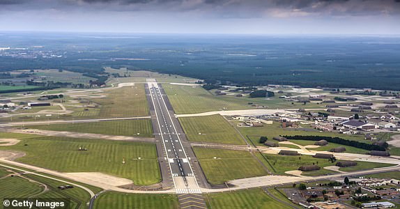 SUFFOLK, ENGLAND. SEPTEMBER 21. Aerial photograph of Royal Air Force Lakenheath, Home of the United States Air Force's 48th Fighter Wing on September 21, 2014. (Photograph by David Goddard/Getty Images)