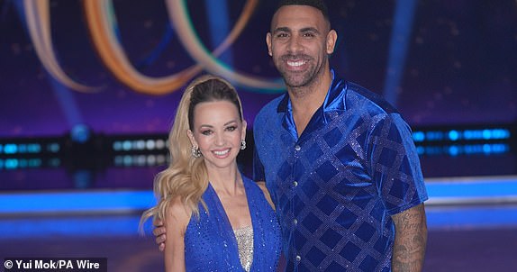 Anette Dytrt and Anton Ferdinand during the press launch for the upcoming series of Dancing On Ice, at Bovingdon Studios in Hemel Hempstead, Hertfordshire. Picture date: Wednesday January 8, 2025. PA Photo. See PA story SHOWBIZ Ice. Photo credit should read: Yui Mok/PA Wire