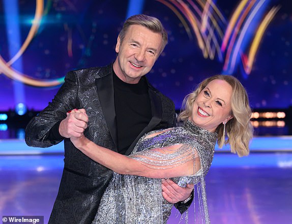 HEMEL HEMPSTEAD, ENGLAND - JANUARY 08: Jayne Torvill and Christopher Dean attend the photocall for "Dancing On Ice 2025" at Bovingdon Studios on January 08, 2025 in Hemel Hempstead, England. (Photo by Karwai Tang/WireImage)