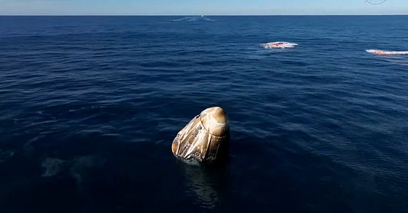 Astronauts Butch Wilmore and Suni Williams return to earth in a Dragon capsule